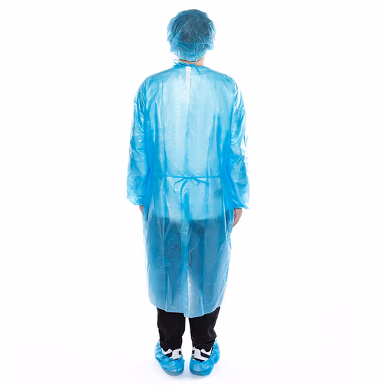 Test de virus jetable AAMI niveau 2, fourniture médicale, vêtements de protection chirurgicaux non tissés imperméables, robe d'isolement médical pour test de virus, utilisation en chirurgie en laboratoire