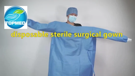 Robes chirurgicales jetables de robe d'opération d'hôpital stérile de SMS SMMS