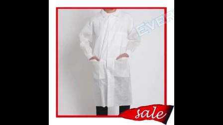 Polypropylène/non-tissé/PP/SMS/médical/chirurgical/Standard de protection imperméable visiteur blouse de laboratoire jetables de protection blouse de laboratoire manteau anti-poussière pour laboratoire